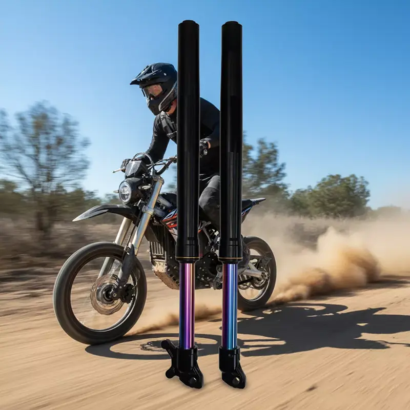 Duhová barva Custom Inverted Přední vidlice Motocyklový tlumič